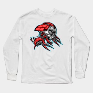 Alien Plane Vector Illustration Long Sleeve T-Shirt